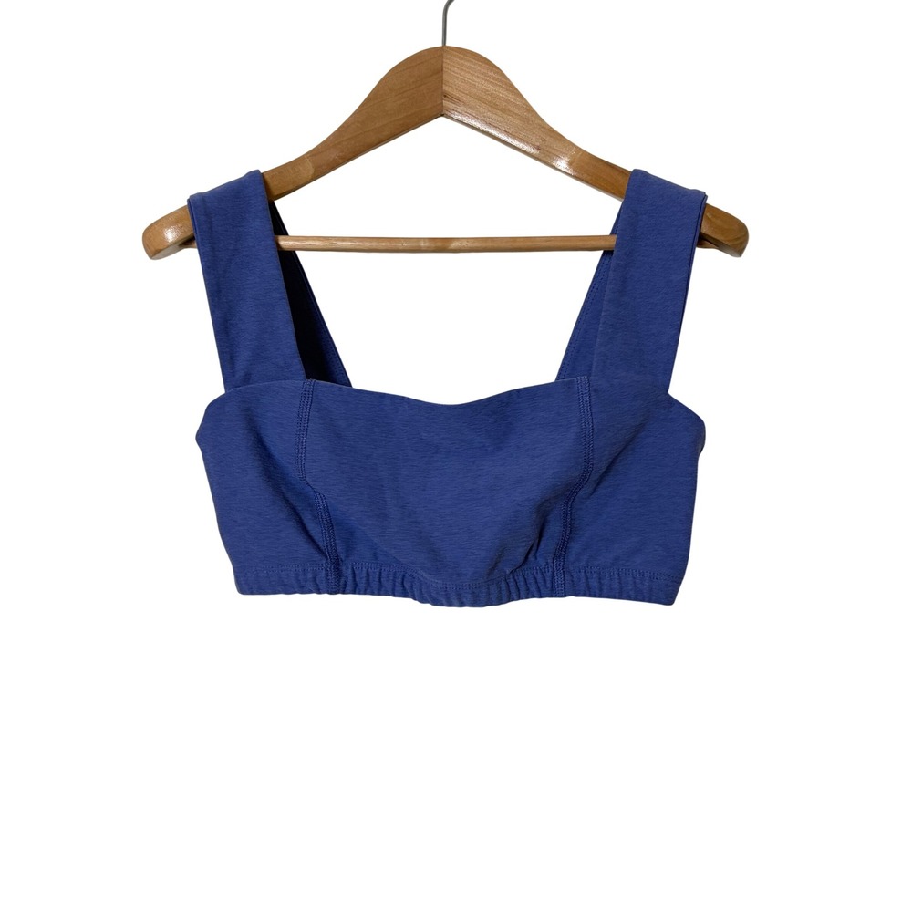 Beyond Yoga Blue Square Neck Sports Bra Crop Top Womens Small